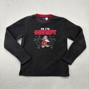 Vintage Grumpy Sweatshirt Adult Medium Grey Fleece Disney World Snow White 90s